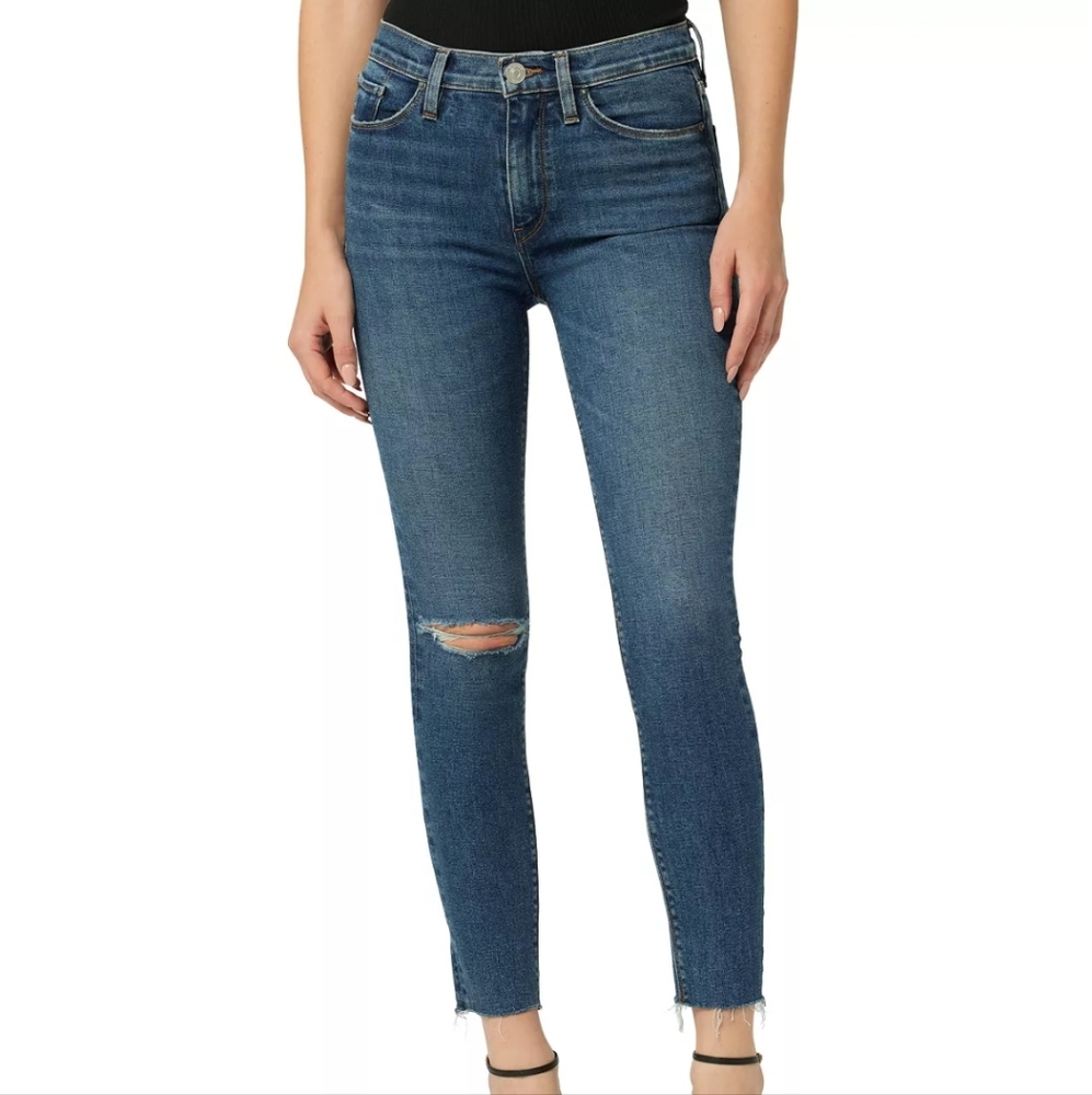 Barbara Distressed High-Rise Super Skinny Jeans